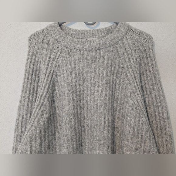 Madewell Heather Grey Cotton Wool Ribbed Super Soft Chunky Crewneck Sweater XL - Picture 7 of 12